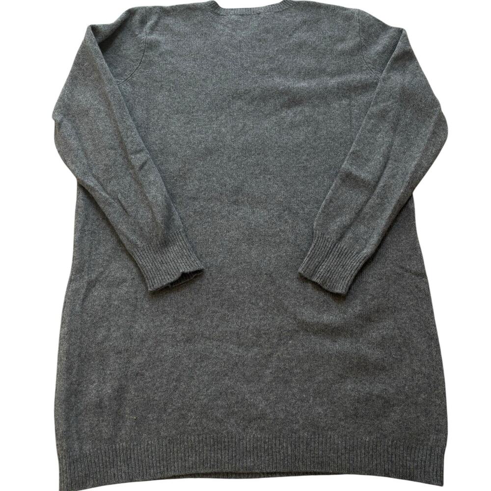 Polo Ralph Lauren XL Wool Cashmere Blend Gray Suede Elbow Patch Sweater Dress